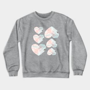 Romantic marble hearts Crewneck Sweatshirt